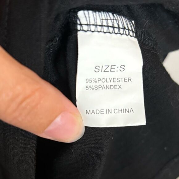 Women's Black Ripped Short Sleeve Tee Size Small - Picture 3 of 6